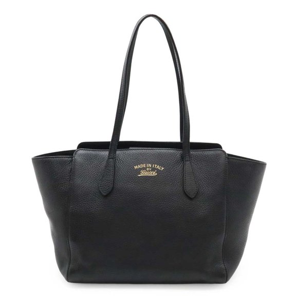 GUCCI Swing Tote Bag Shoulder Leather Black 354408 - Picture 1 of 9